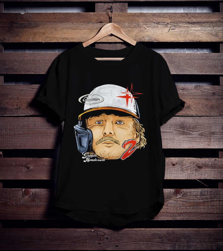 Gunnar Henderson Baltimore Orioles Number 2 Baseball Player Graphic Cabrinero Star T-Shirt