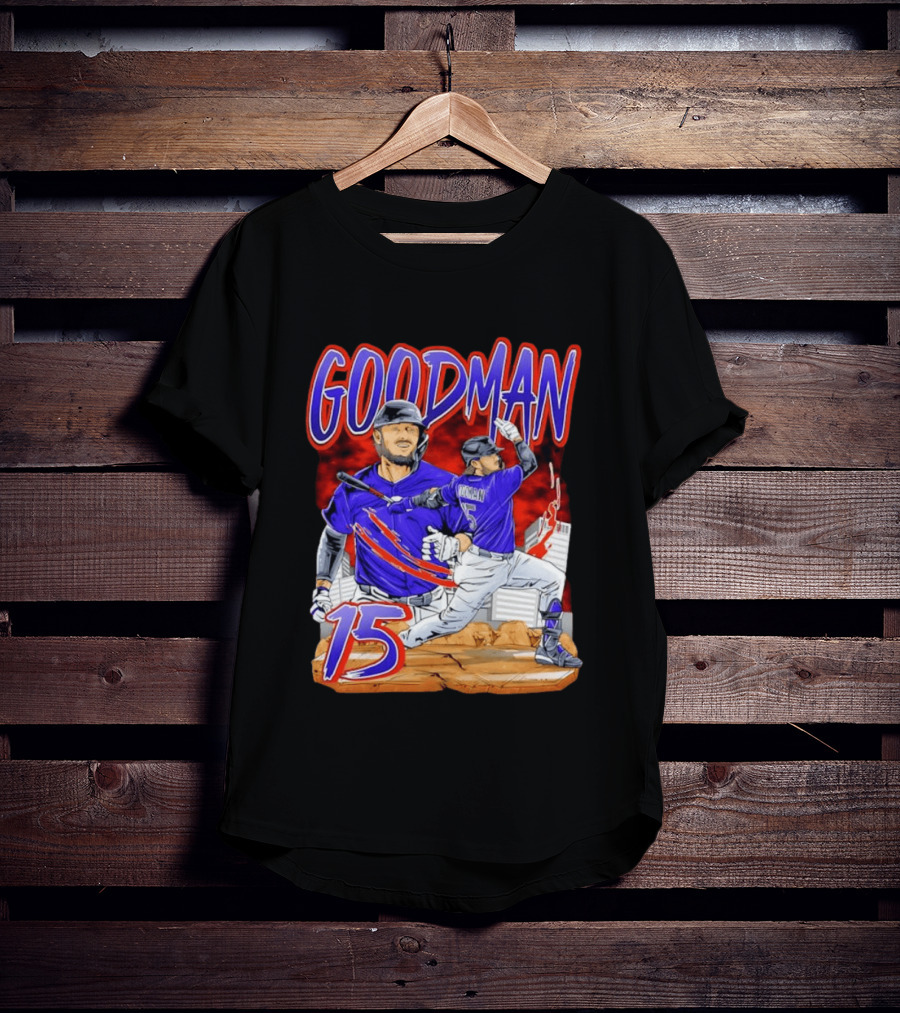 Goodman 15 Colorado Rockies Baseball Player Dynamic T-Shirt