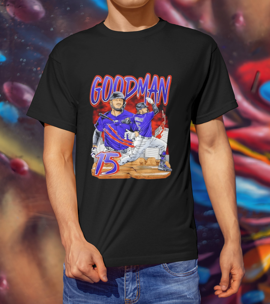 Goodman 15 Colorado Rockies Baseball Player Dynamic T-Shirt