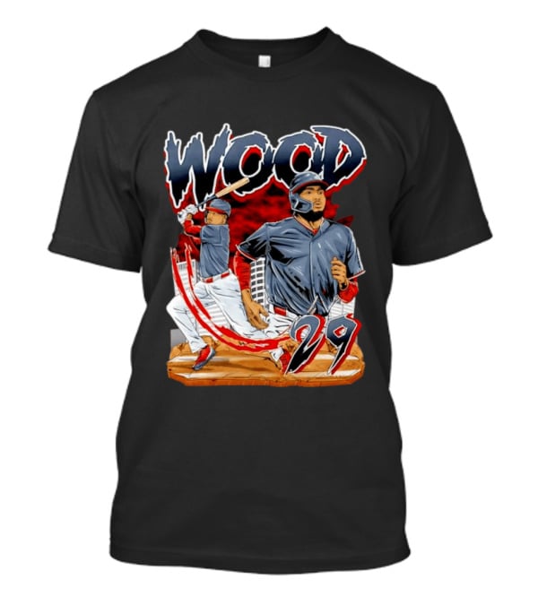 Wood 29 Washington Baseball Player Action T-Shirt