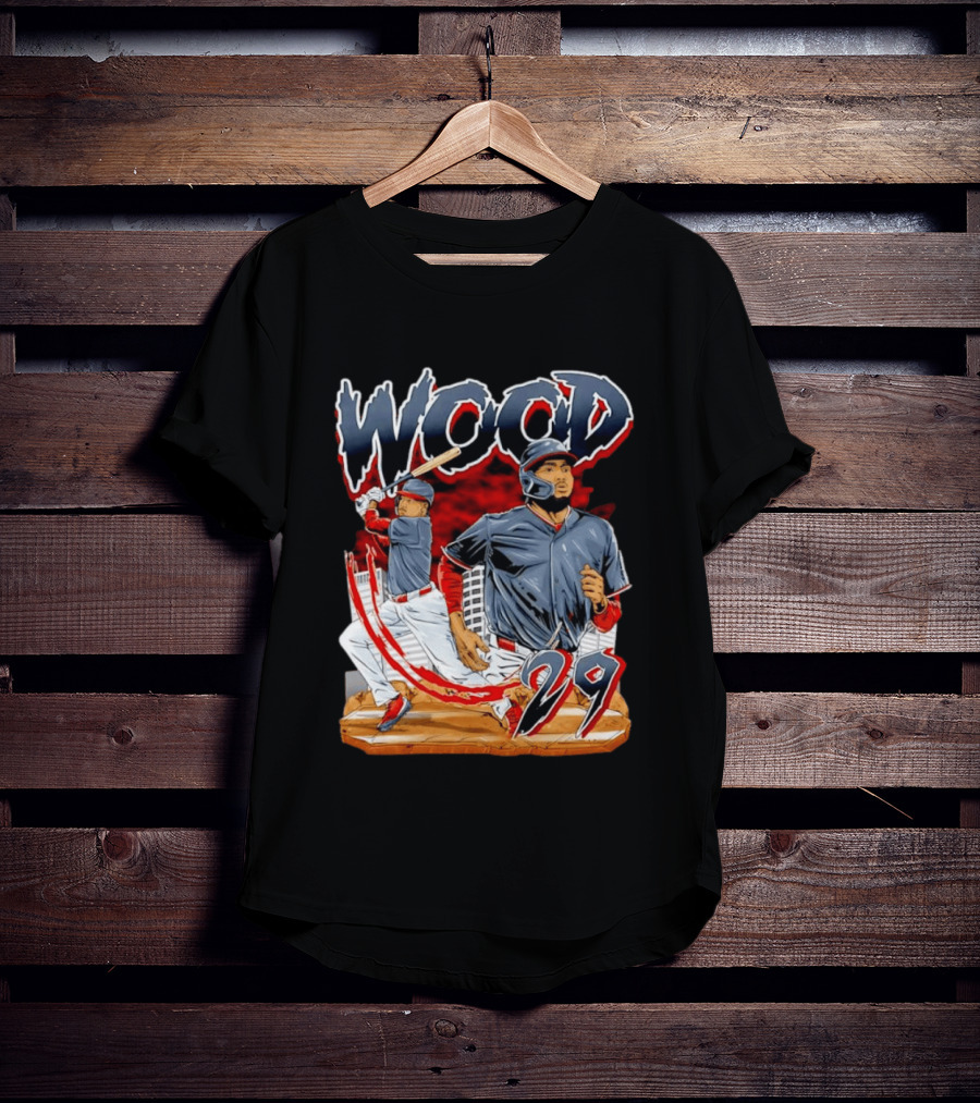 Wood 29 Washington Baseball Player Action T-Shirt