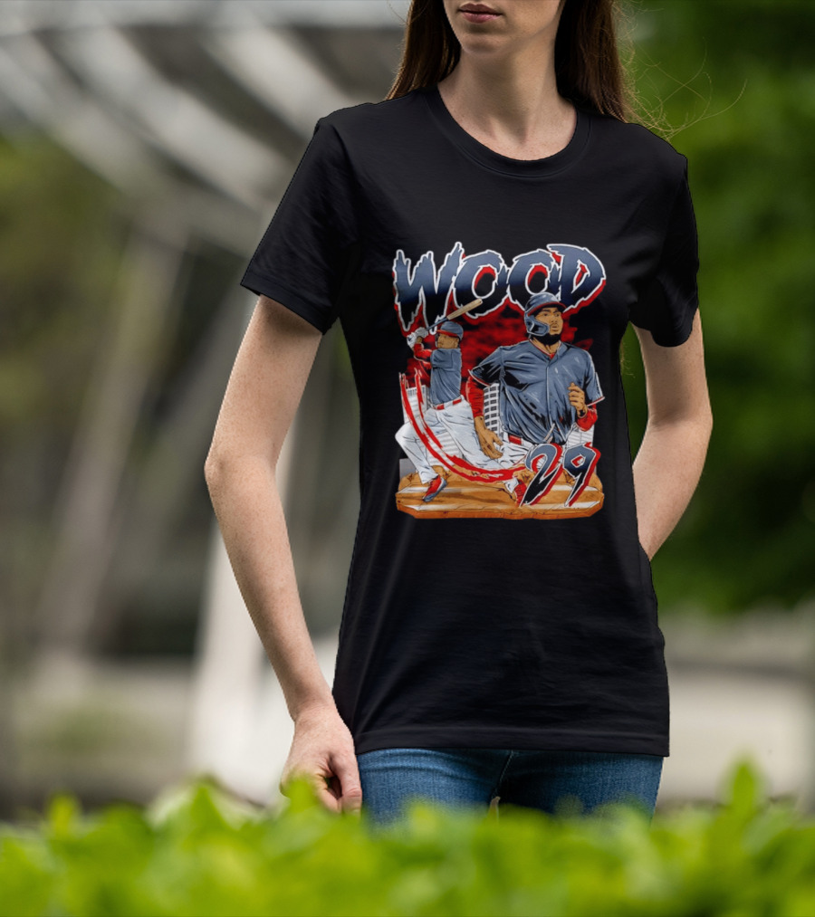 Wood 29 Washington Baseball Player Action T-Shirt