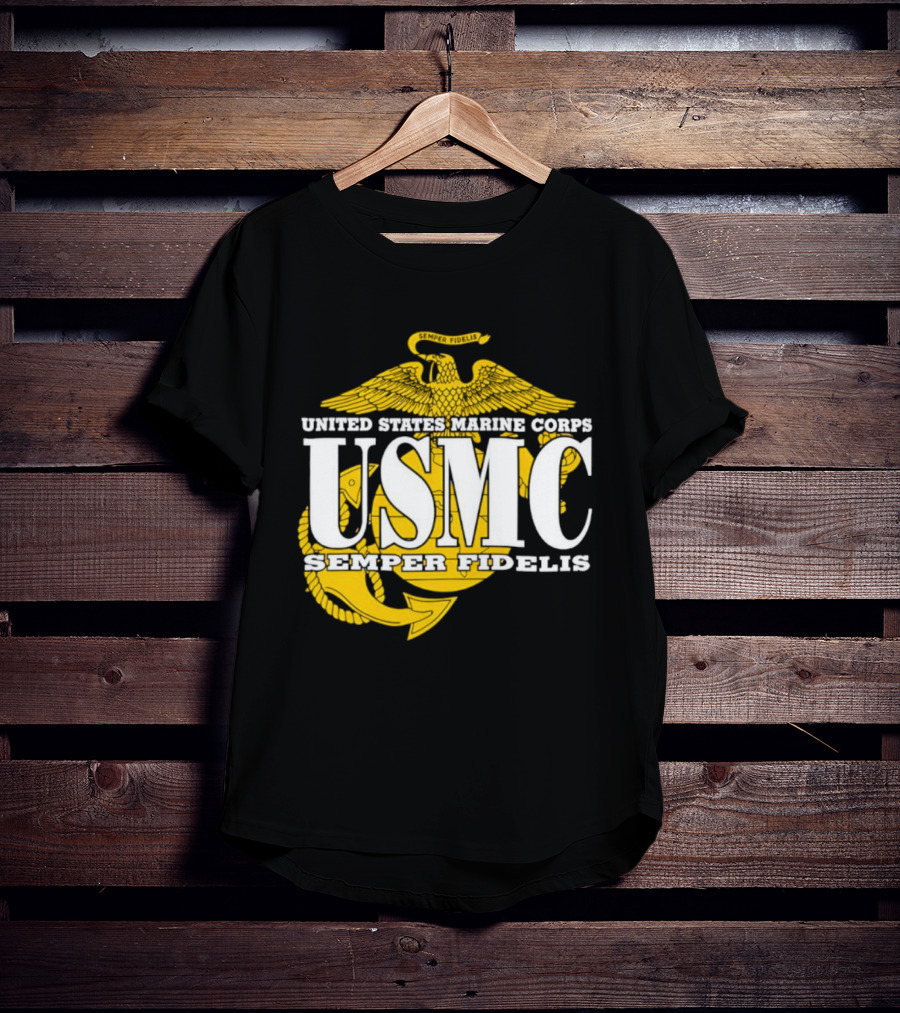 United States Marine Corps USMC Semper Fidelis Eagle Globe Anchor T-Shirt