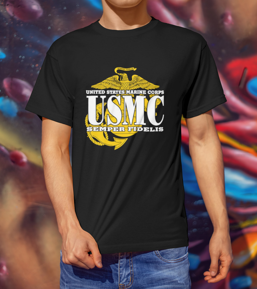 United States Marine Corps USMC Semper Fidelis Eagle Globe Anchor T-Shirt