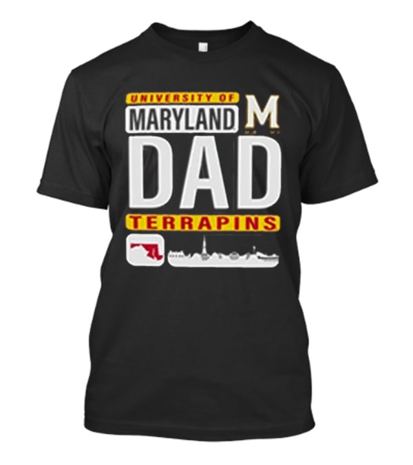 University Of Maryland Terrapins Dad With State Outline And Script T-Shirt