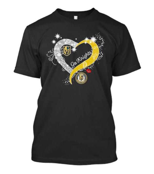 Vegas Golden Knights NHL Heart Emblem Go Knights T-Shirt