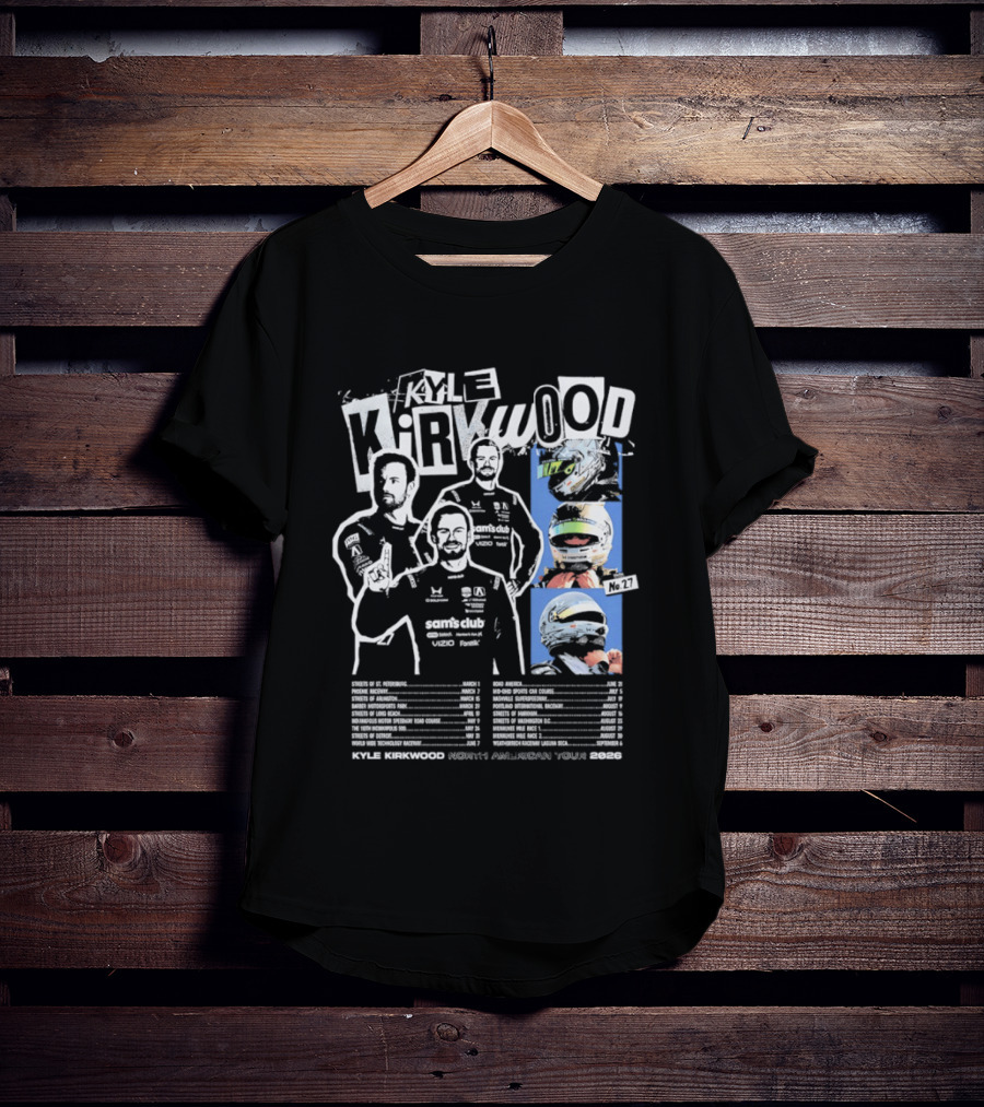 Kyle Kirkwood North American Tour 2026 Racing Helmet And Driver Poses T-Shirt