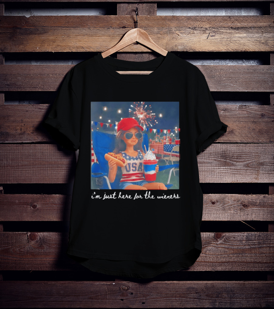 USA Barbie Doll I'm Just Here For The Wieners 4th Of July Celebration 2026 T-Shirt