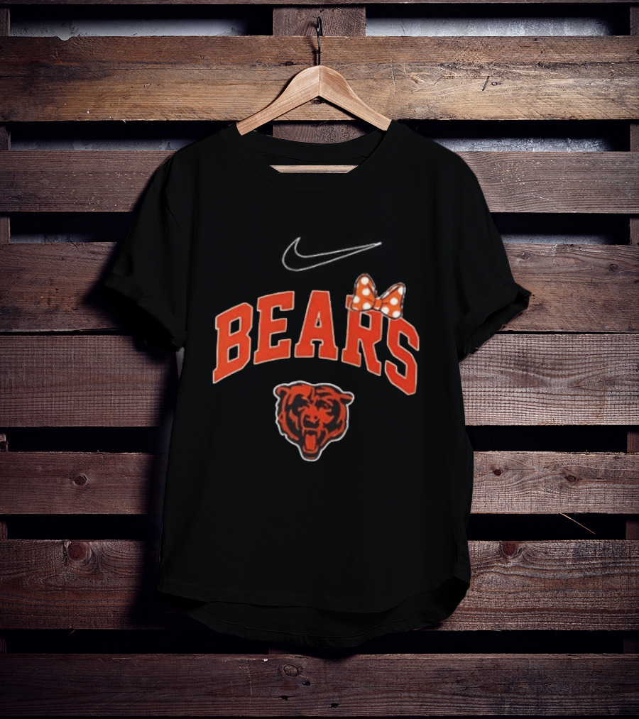 Chicago Bears Boo To You Fa Boo Lous Rugby Minnie Bow 2 Sided T-Shirt