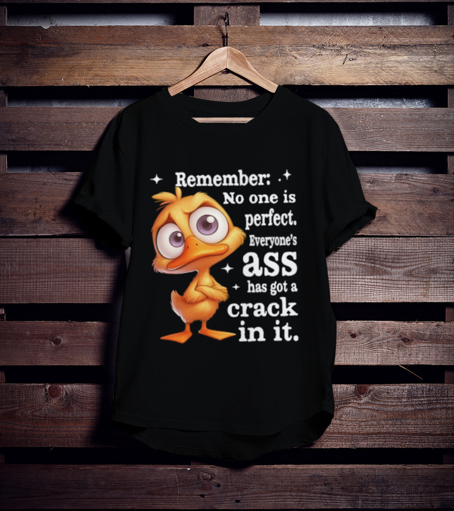 Remember No One Is Perfect Funny Duck Everyone's Ass Has Got A Crack In It T-Shirt
