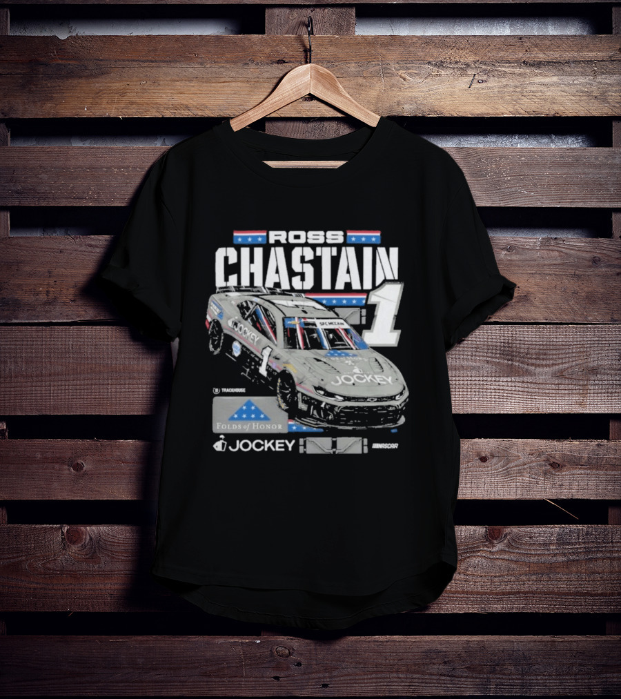 Ross Chastain #1 2026 Jockey Folds Of Honor Racing Car T-Shirt