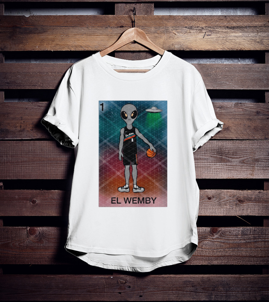 El Wemby Lotería Card Alien Victor Wembanyama San Antonio Spurs Basketball NBA 2026 T-Shirt