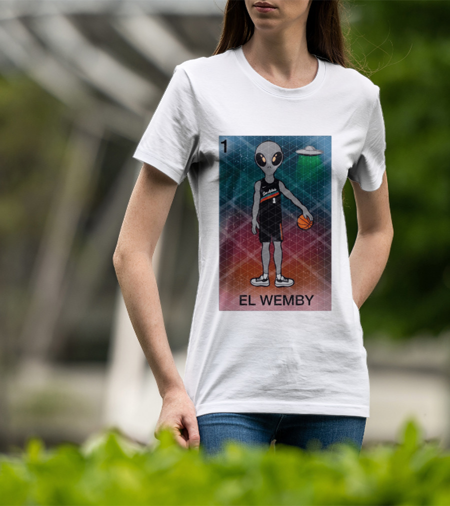 El Wemby Lotería Card Alien Victor Wembanyama San Antonio Spurs Basketball NBA 2026 T-Shirt