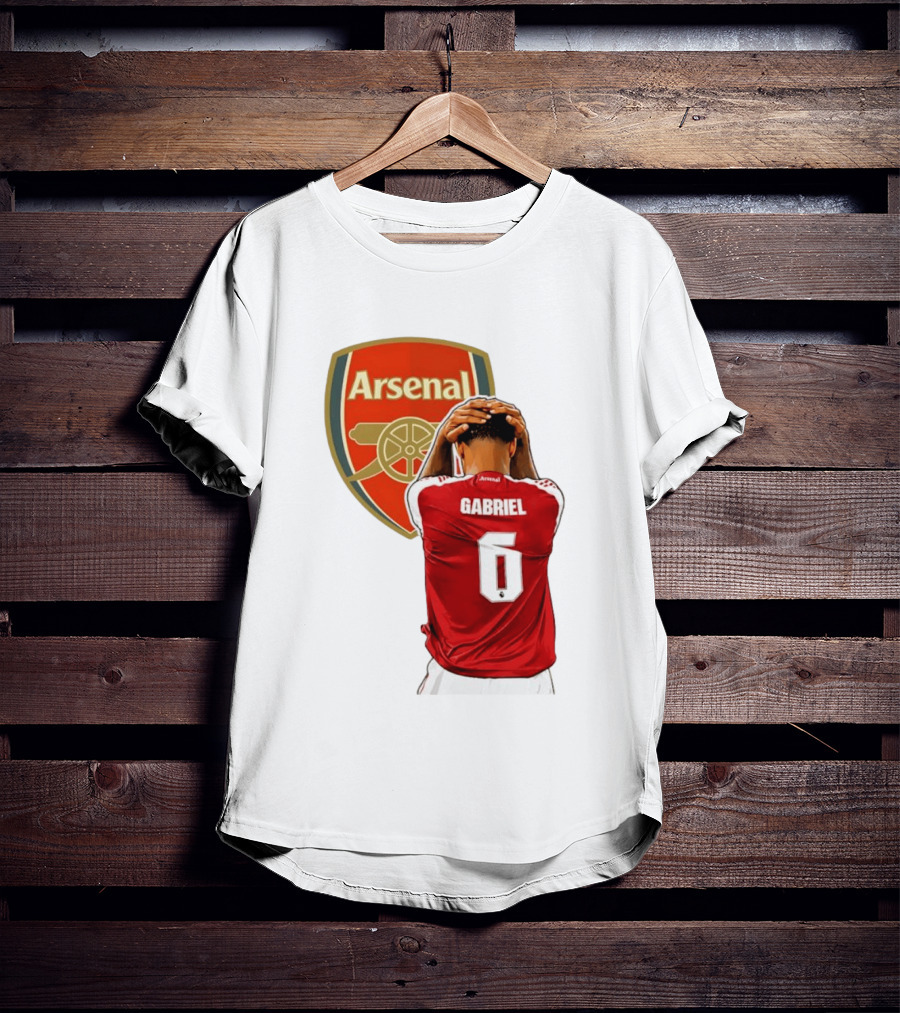 Gabriel Magalhaes Arsenal Jersey Number 6 Premier League T-Shirt