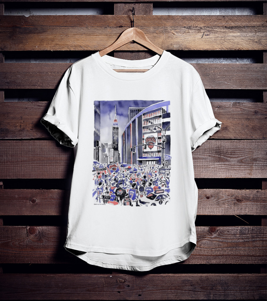 New York Knicks Madison Square Garden Empire State Building Fans Scene T-Shirt