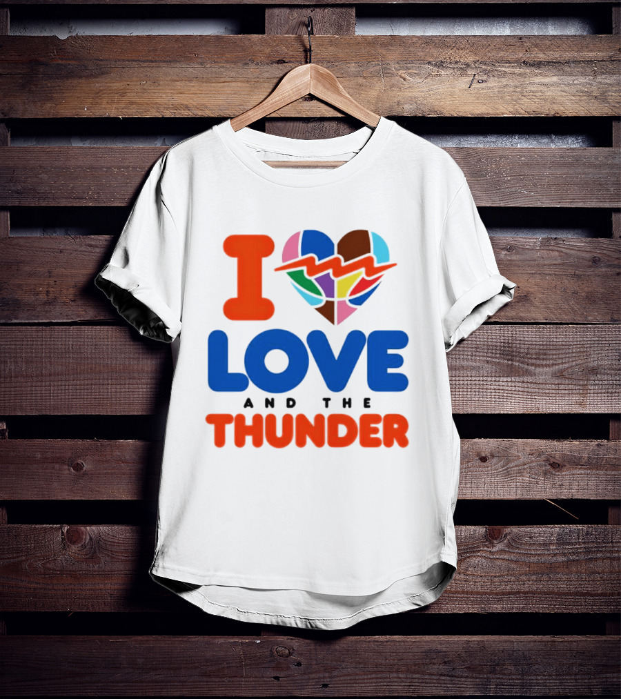 I Love Thunder Heart Color Block T-Shirt