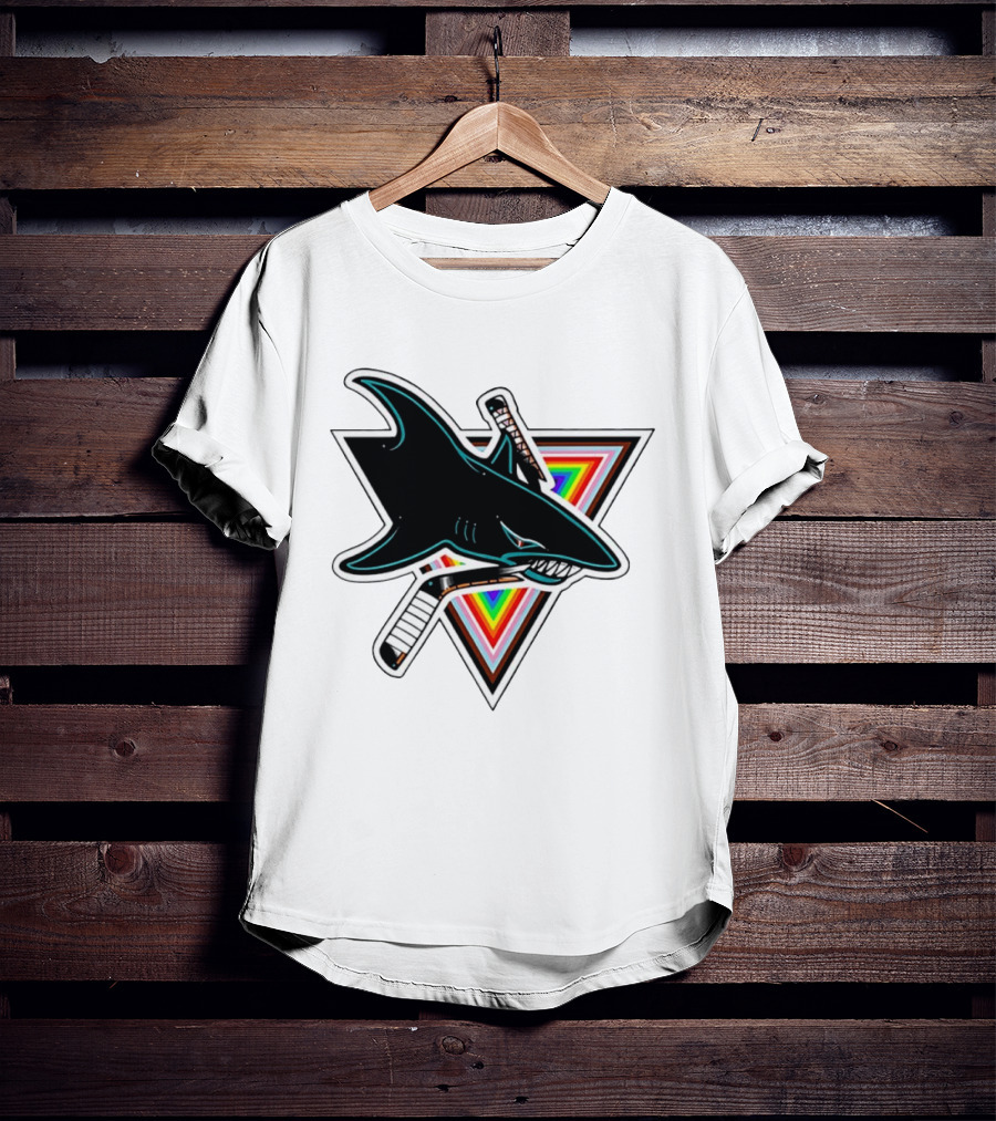 San Jose Sharks Pride NHL Rainbow Ice Hockey Team T-Shirt