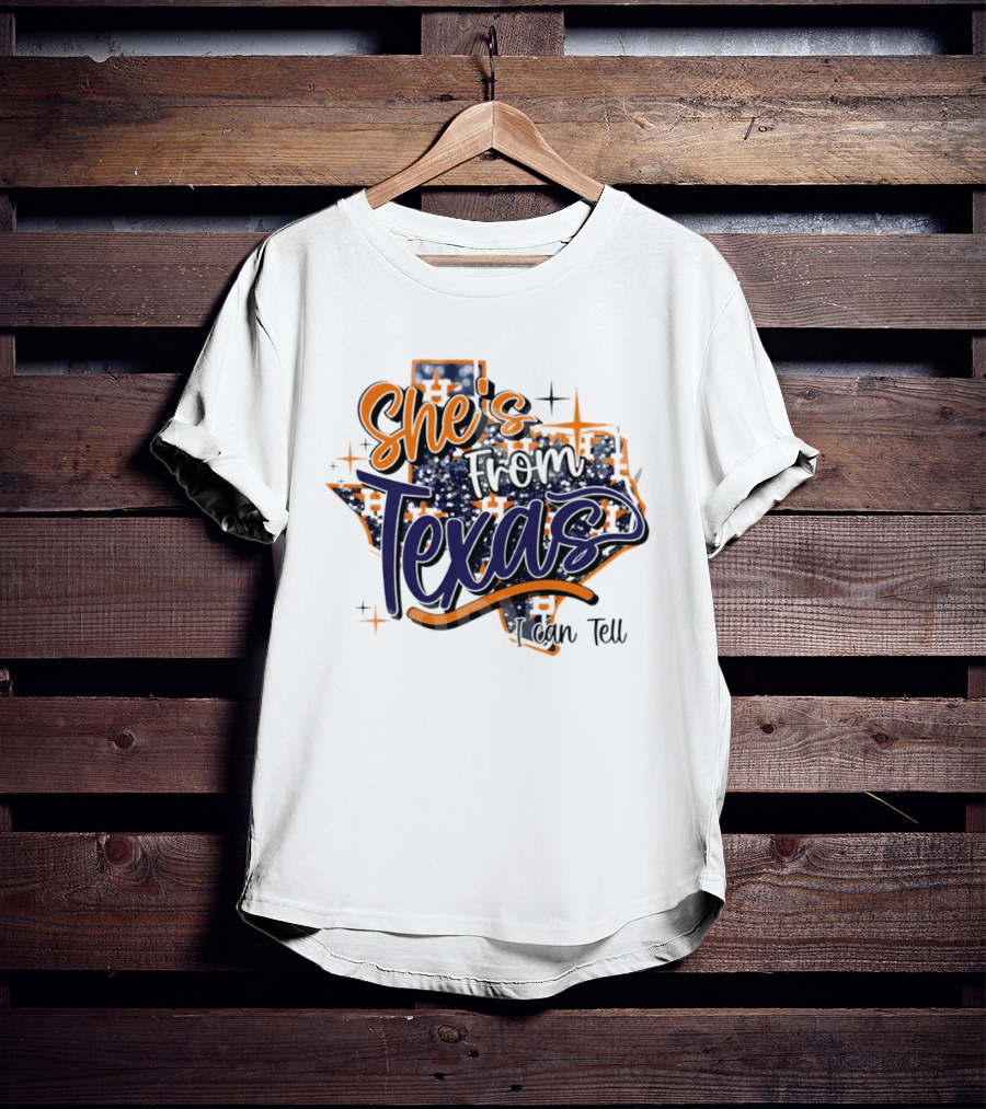 She's From Texas I Can Tell Map 2026 T-Shirt