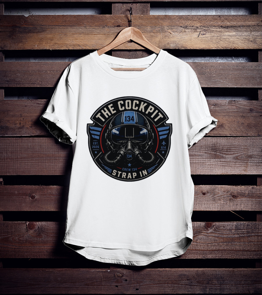 The Cockpit Strap In Crew 134 Football Helmet Est 2026 134 614 T-Shirt