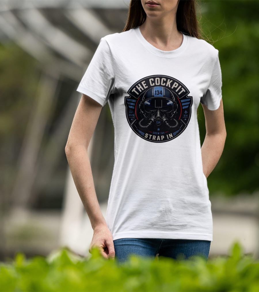The Cockpit Strap In Crew 134 Football Helmet Est 2026 134 614 T-Shirt