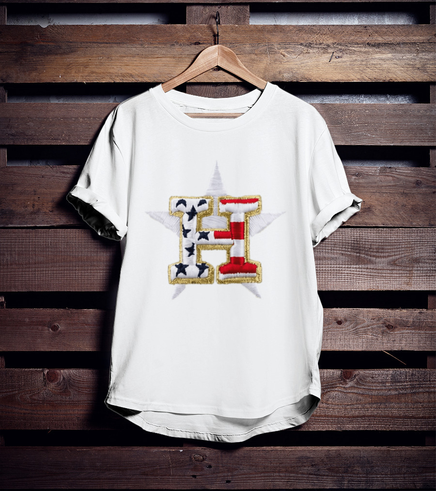 America 250th Astros Stars Stripes Patriotic Hat T-Shirt