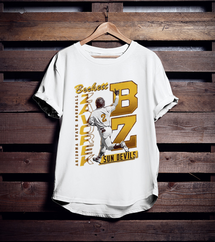 Beckett Zavorke Arizona State Baseball Sun Devils BZ Number 2 T-Shirt