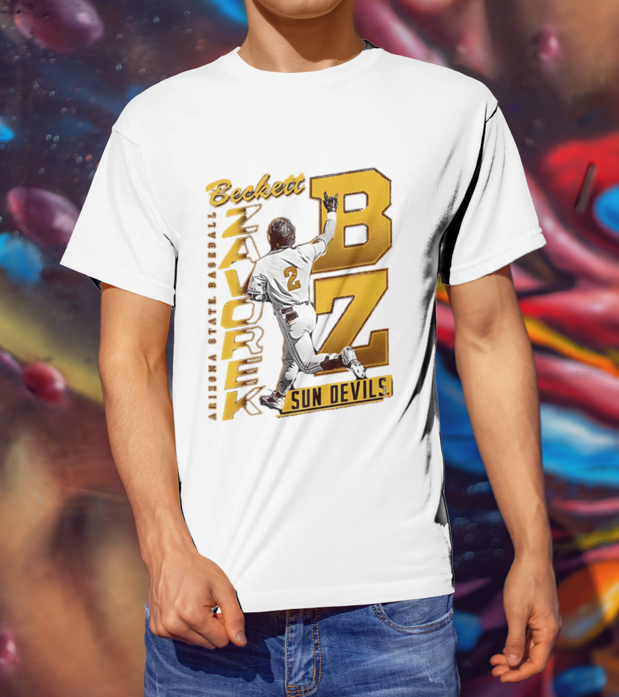 Beckett Zavorke Arizona State Baseball Sun Devils BZ Number 2 T-Shirt