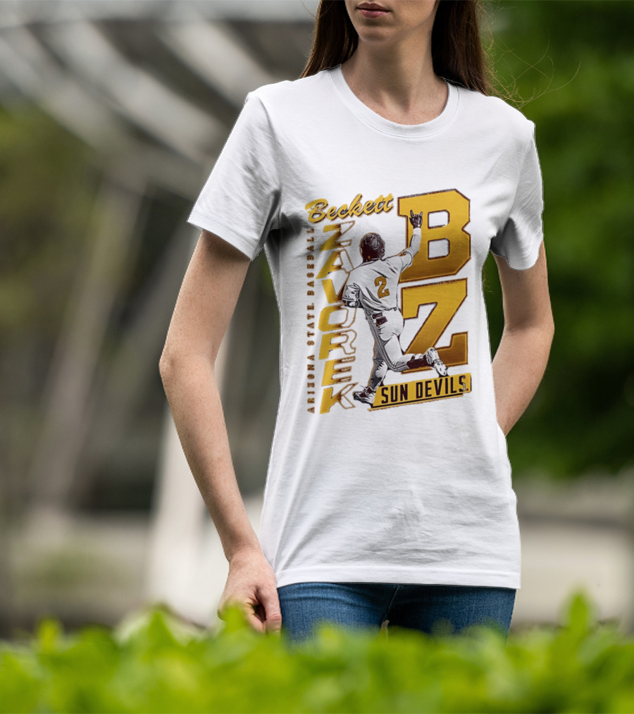 Beckett Zavorke Arizona State Baseball Sun Devils BZ Number 2 T-Shirt