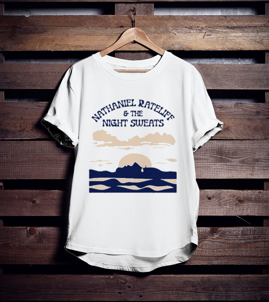 Nathaniel Rateliff & The Night Sweats Sunset Clouds And Mountain River Scene T-Shirt