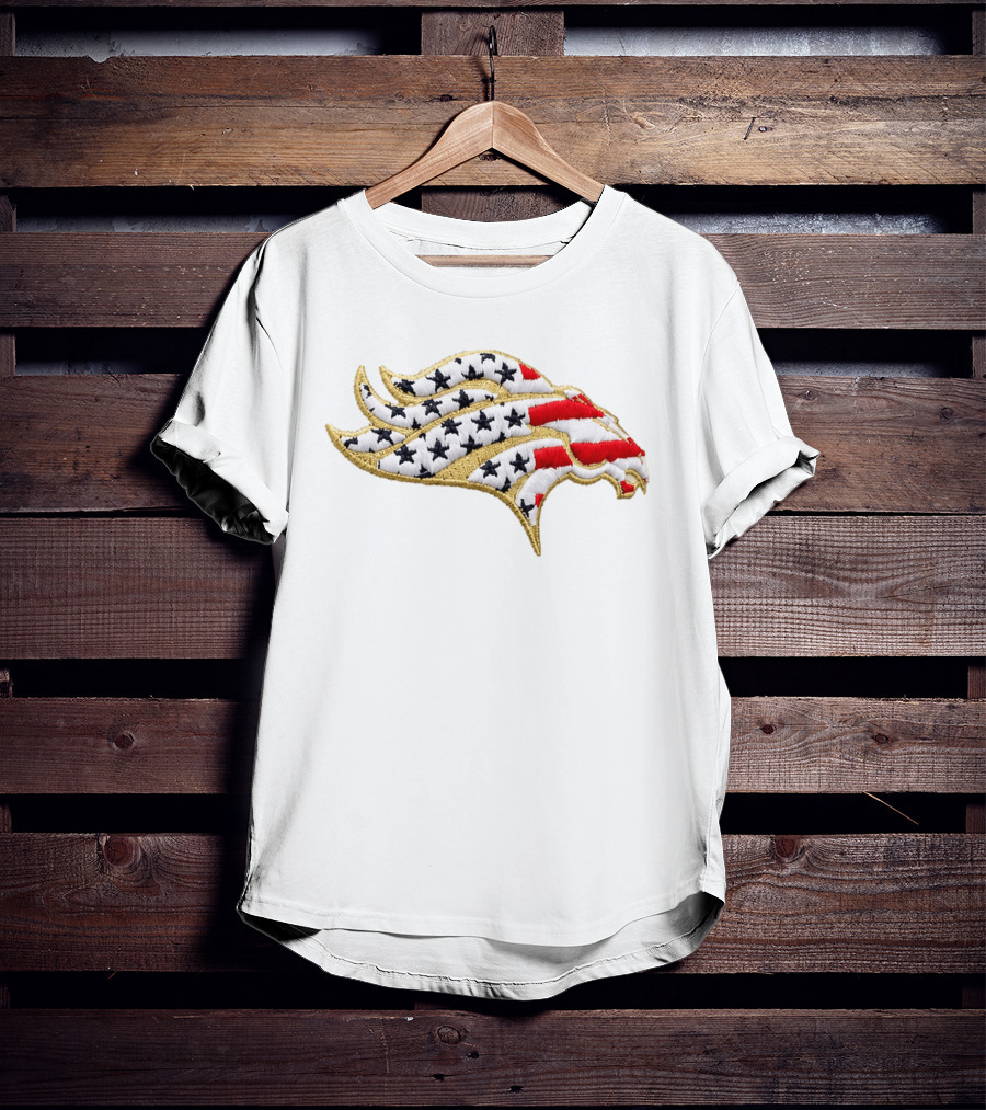 Broncos America 250th Stars And Stripes Embroidered Patch T-Shirt