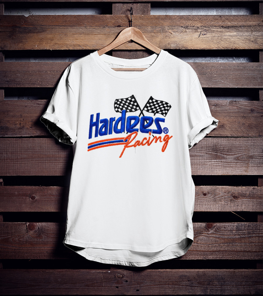 Bubba Wallace Hardee's Racing Hat Checkered Flags T-Shirt