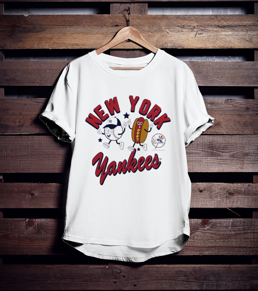 New York Yankees Baseball Hot Dog Snack Mascots Fun T-Shirt