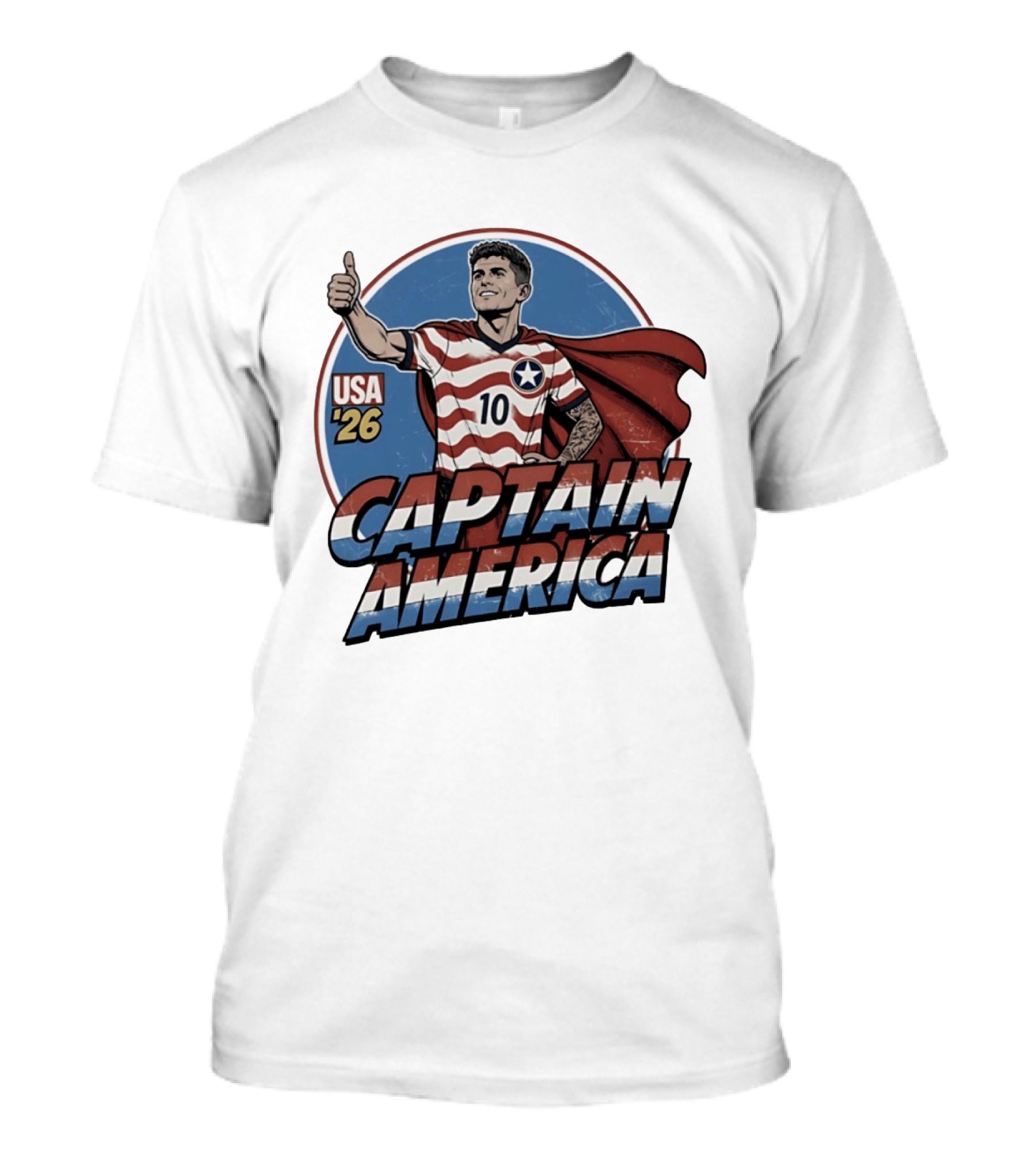 USA '26 Christian Pulisic Captain America Thumbs Up T-Shirt