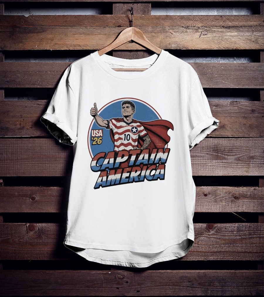 USA '26 Christian Pulisic Captain America Thumbs Up T-Shirt