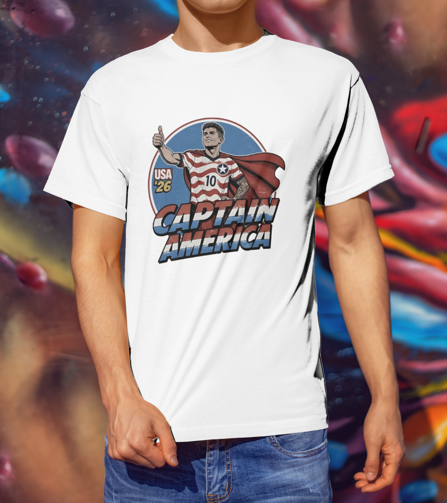 USA '26 Christian Pulisic Captain America Thumbs Up T-Shirt