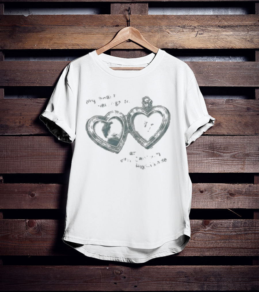 Outlander My Heart Belongs To An 18th Century Highlander Double Heart Map T-Shirt
