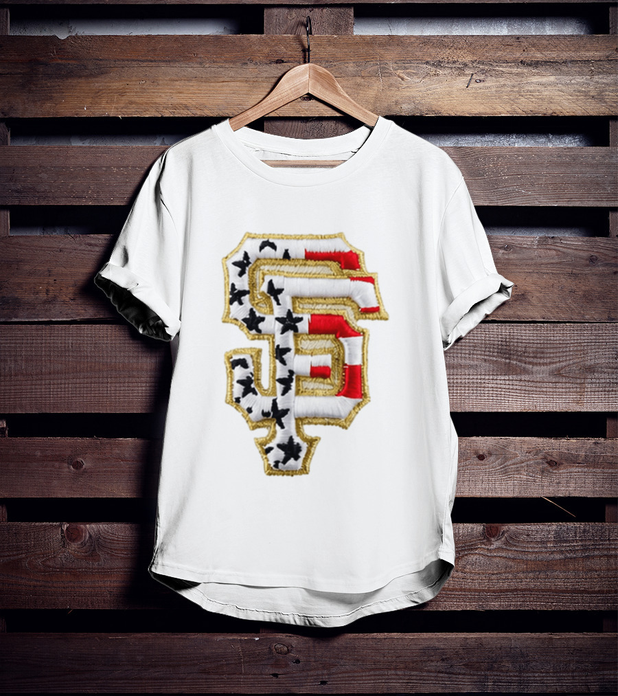 SF Giants Stars And Stripes USA 250 Hat T-Shirt