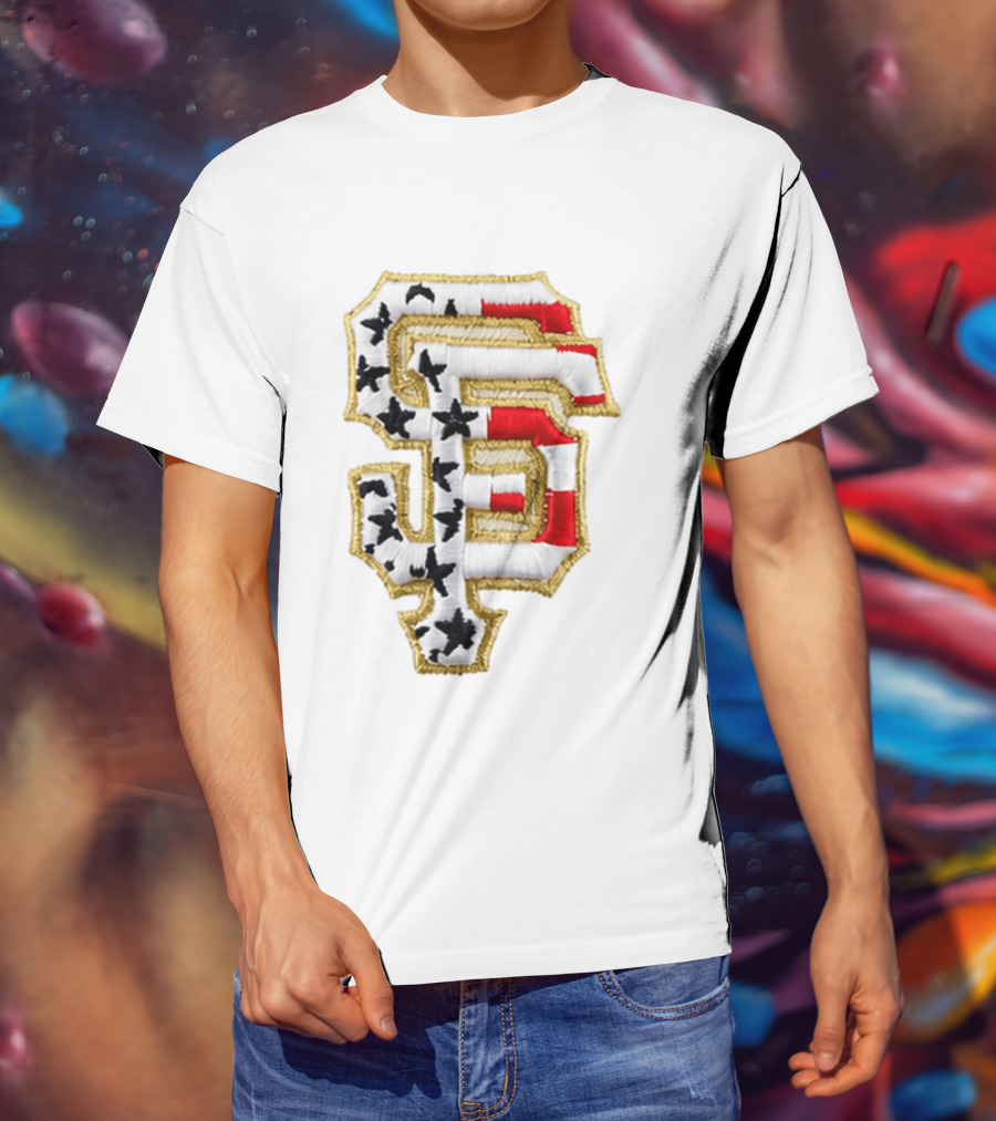 SF Giants Stars And Stripes USA 250 Hat T-Shirt