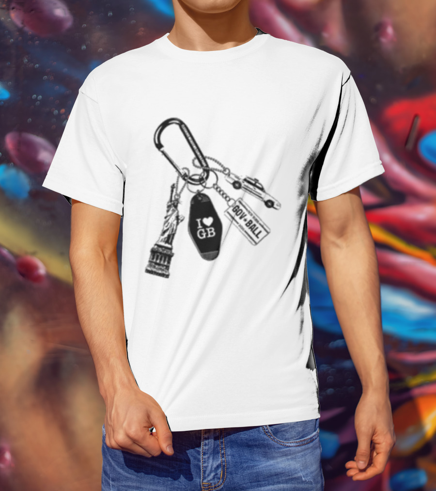 Governors Ball Music Festival 2023 Keychain Lineup Essentials T-Shirt