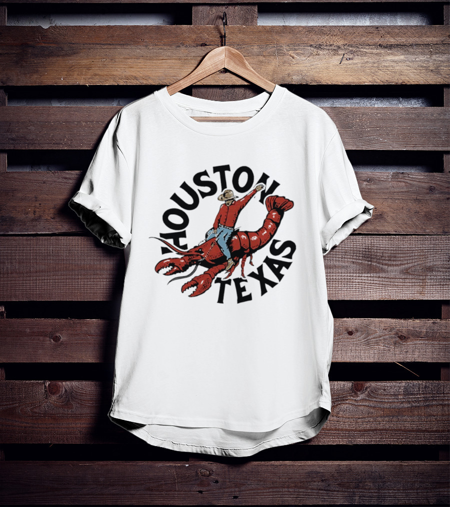 Houston Texas Crawfish Cowboy Riding Effigy T-Shirt