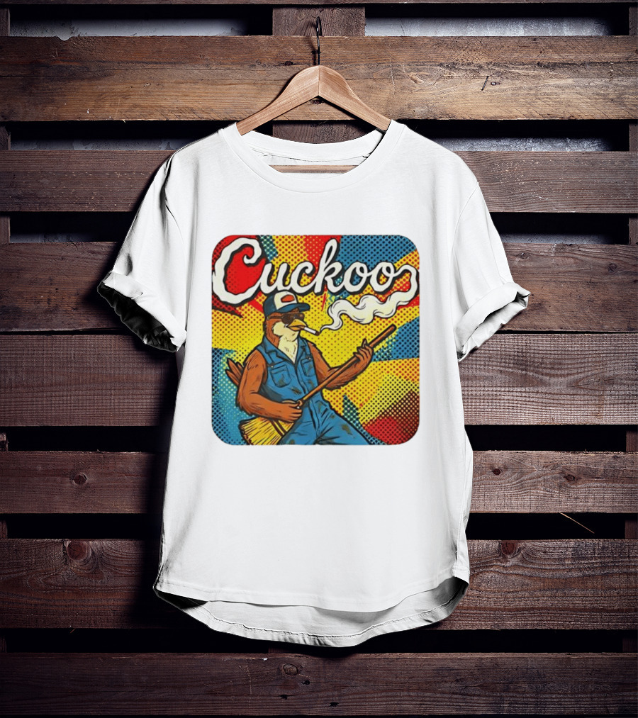 Cuckoo Smoking Bird In Sunglasses Retro Pop T-Shirt