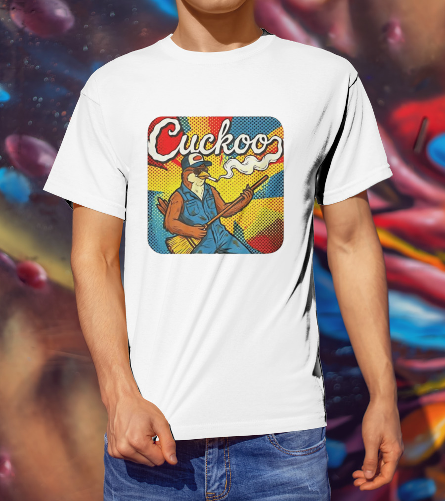 Cuckoo Smoking Bird In Sunglasses Retro Pop T-Shirt