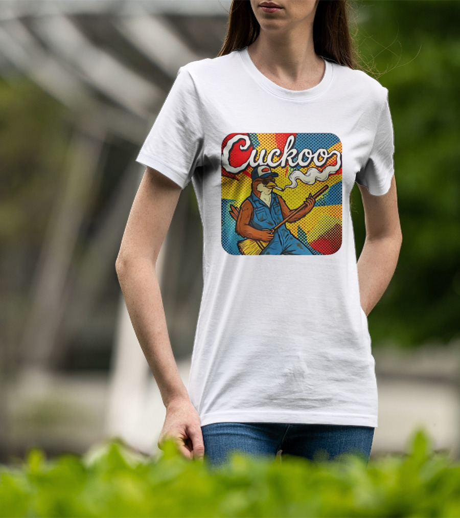 Cuckoo Smoking Bird In Sunglasses Retro Pop T-Shirt