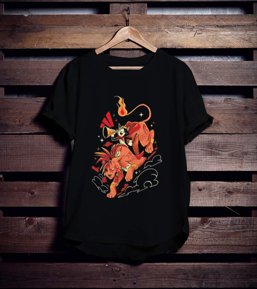 Cait Sith Red XIII Fantasy Adventure Duo Red Rider T-Shirt