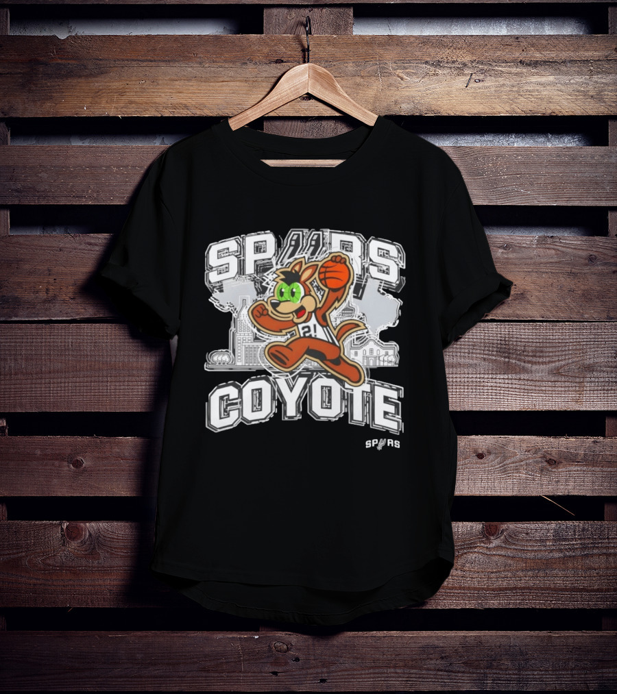 Spurs Coyote Basketball San Antonio City Skyline T-Shirt