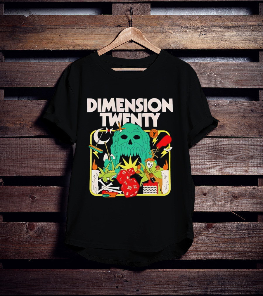 Dimension Twenty RPG Dice Skull Adventure T-Shirt