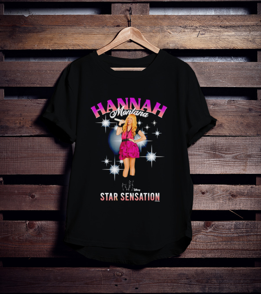 Hannah Montana Star Sensation Pink Glam Microphone Pop T-Shirt