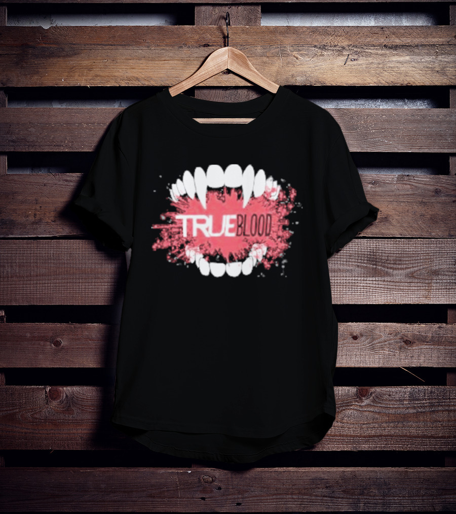 True Blood Vampire Fangs Bite Splatter T-Shirt