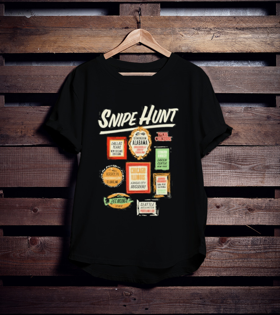 Snipe Hunt Tyler Childers Frames 2026 Tour Chicago Illinois Cincinnati Ohio Portland Maine T-Shirt