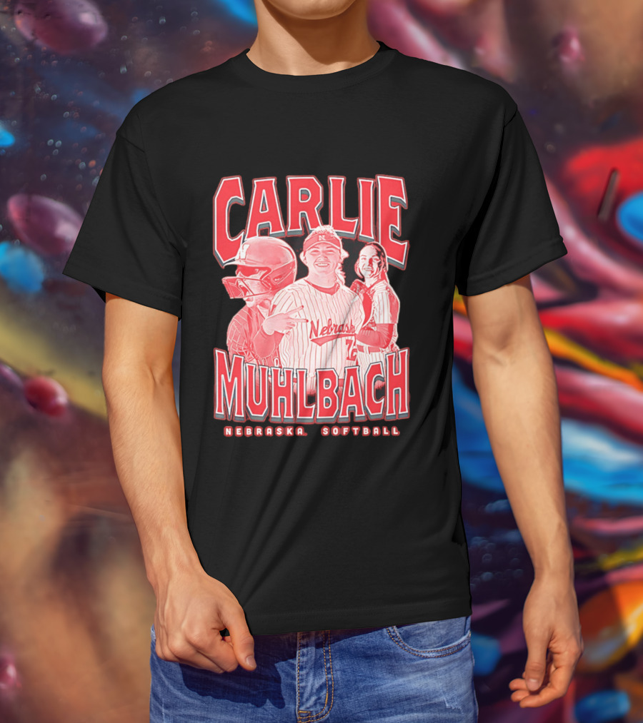 Carlie Muhlbach Nebraska Softball Vintage 90s T-Shirt